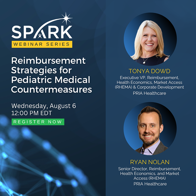 SPARK webinar: reimbursement strategies for Pediatric Medical Countermeasures